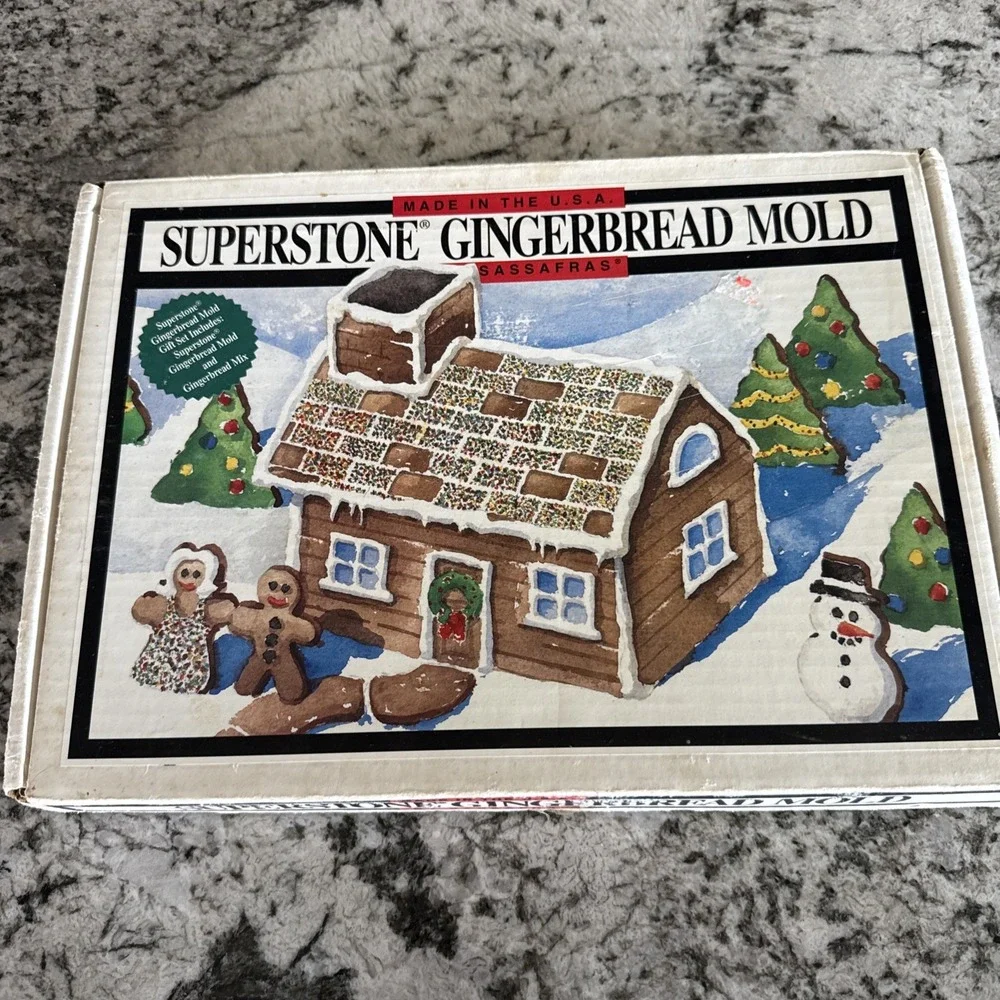 Vintage 1994 SUPERSTONE GINGERBREAD MOLD KIT MADE BY SASSAFRAS IN USA New in Box
